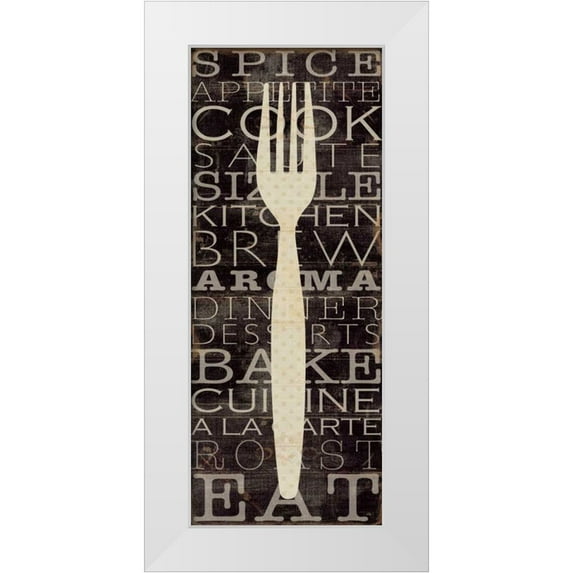 Pela Studio 8x14 White Modern Wood Framed Museum Art Print Titled - Kitchen Words I