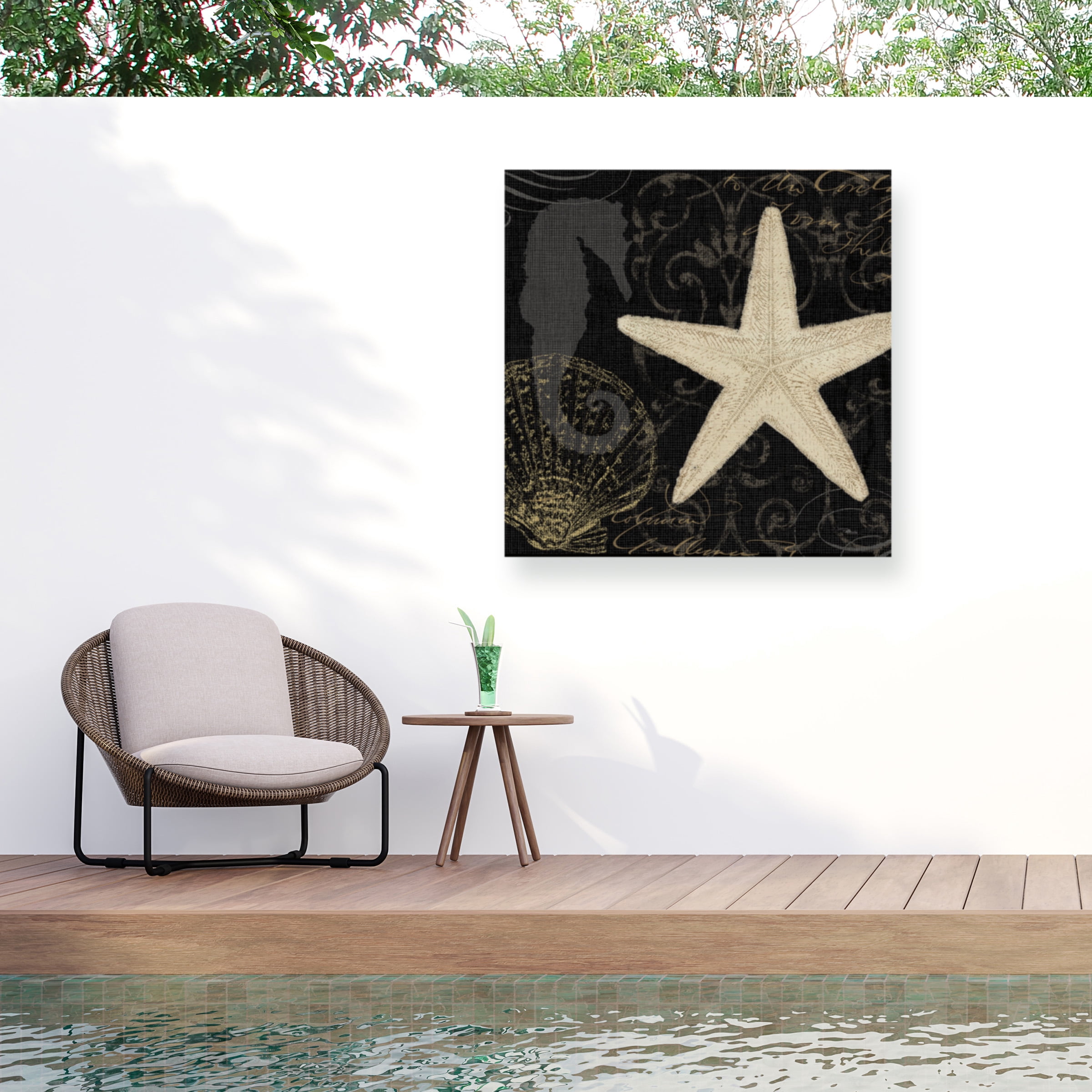 Pela Studio 'Coastal Moonlight I' Outdoor Canvas 24x22