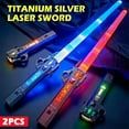 thumbnail image 1 of Pelaby 2PCS Telescopic Glow Stick Toy Double-Edged Light Sabers Light Up Saber 7 Colors Changeable LED Light Sword Expandable, 1 of 13