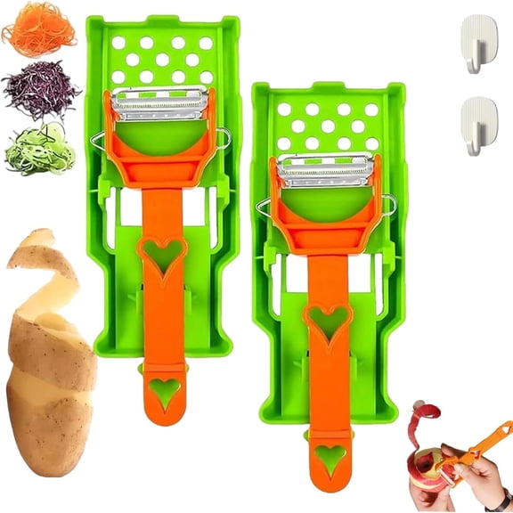 Pelador Multifuncional 2-En-1, Stainless Steel Kitchen Peeler with Grater and Lemon Squeezer, 3-in-1 Multi-Use Vegetable Tool for Peeling, Grating