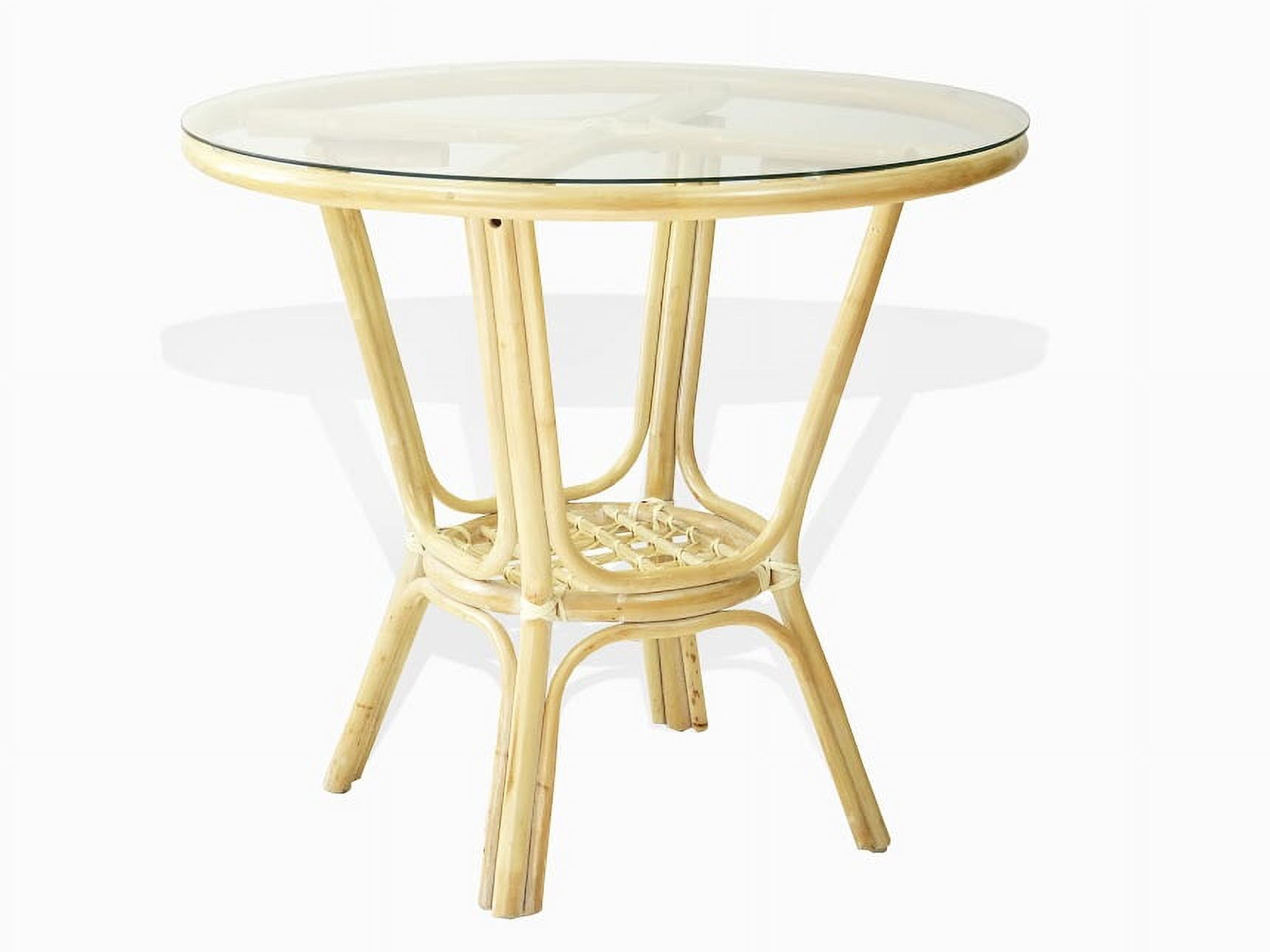 Rattan glass dining table sale