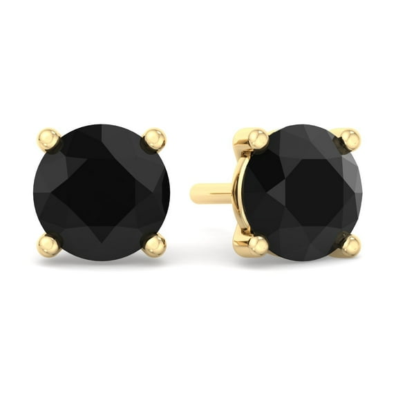 Pelar - Men's Round Black Diamond Studs