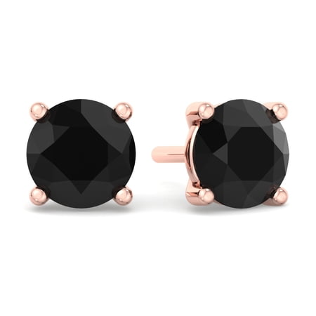 Pelar - Men's Round Black Diamond Studs