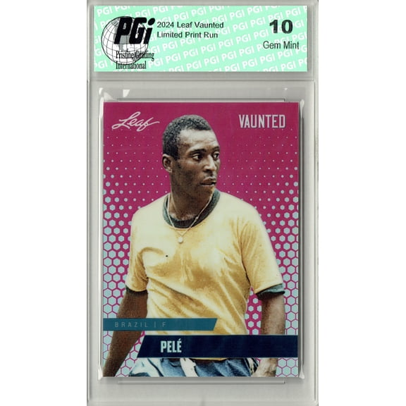 Pele 2024 Leaf Vaunted Metal #VM-14 Pink 10 Made Rare Trading Card PGI 10
