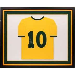Pele Brazil National Team Framed Autographed Yellow Jersey - Fanatics Authentic Certified