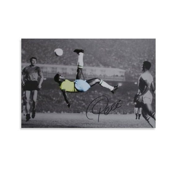 Pele Brazil Soccer Legend Signed Poster Wall Art Poster Gifts Bedroom Prints Home Decor Hanging Picture Canvas Painting Posters 16x24inch(40x60cm)