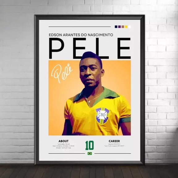 Pele In Brazil Shirt Poster - The King Of Football Pele Art Print