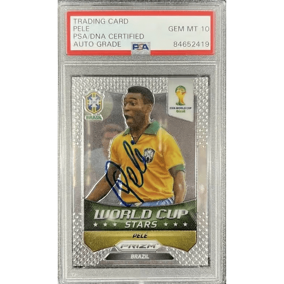 Pele Signed 2014 Panini Prizm World Cup Stars #41 PSA 10 Autograph