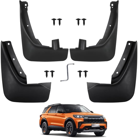 Peleus Upgraded Mud Flaps Mud Guards for Ford Explorer 2020-2025 Aerodynamic Mud Flaps Splash Guards Fenders for Ford Explorer 2020-2025 Accessories Set of 4 Mudguards Mudflaps