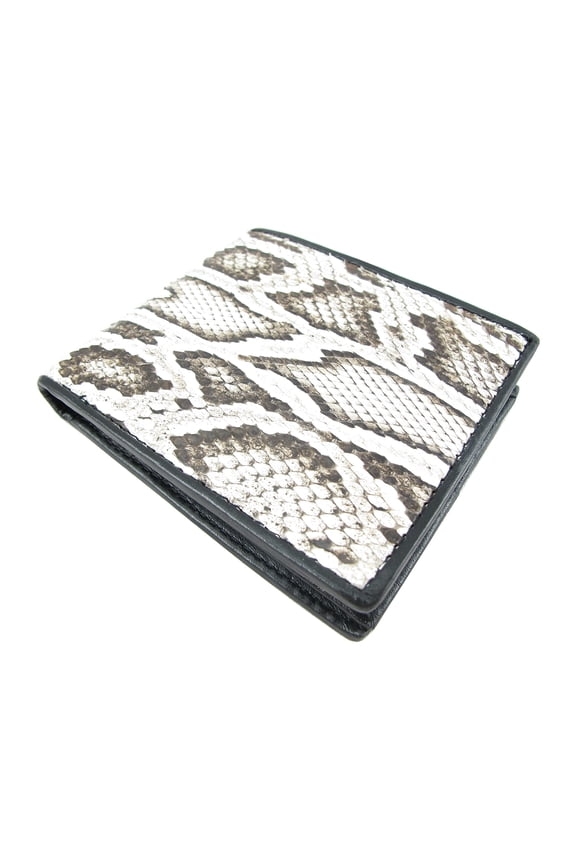 Genuine Python Snake Skin Leather Bifold Wallet ([B1] 6 Card Slots + 2 ID Windows + 2 Compartment for Bills, Burmese Natural) A101