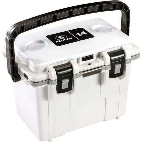 Pelican 14QT Elite Cooler - WHITE/GRAY