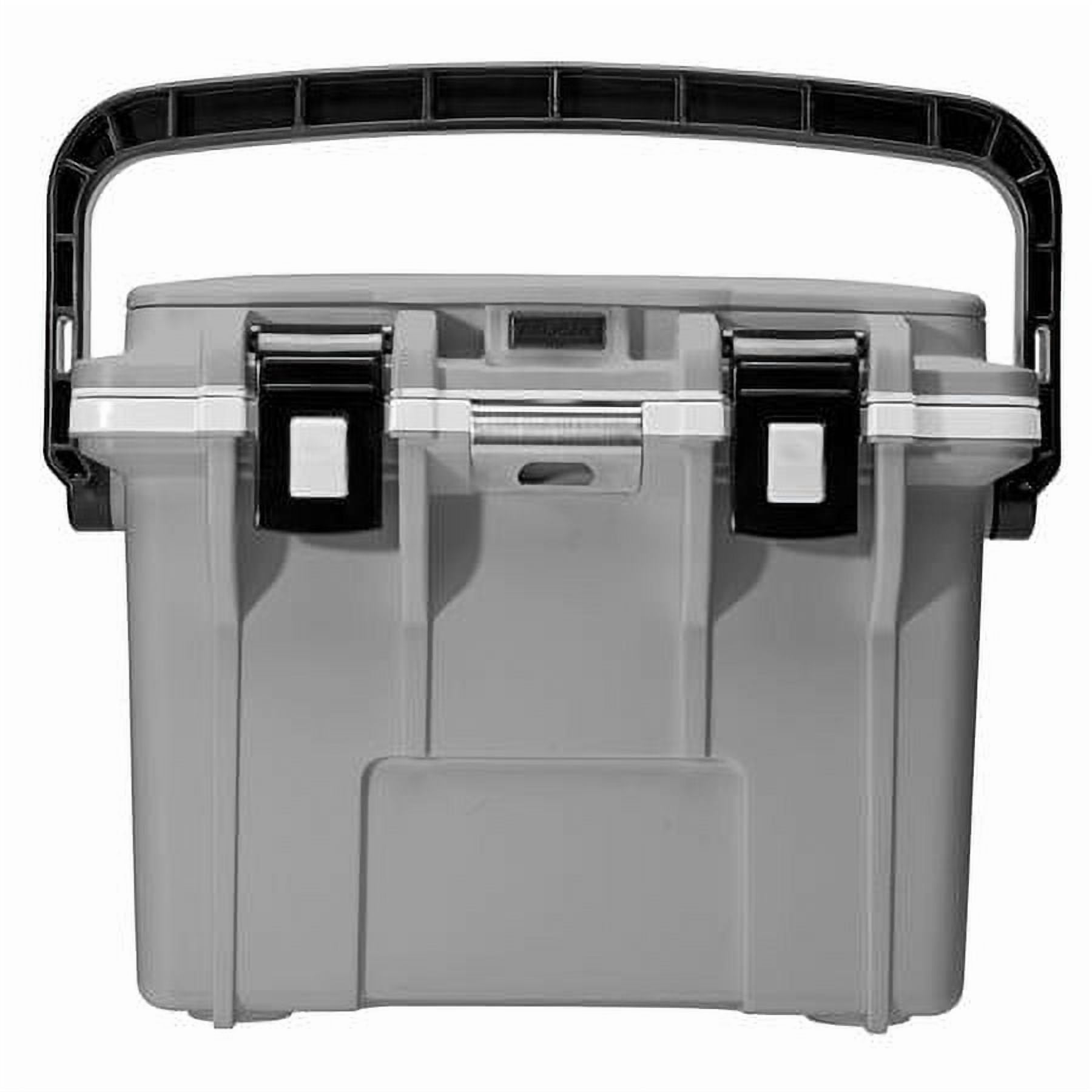 Pelican Elite 14 Qt Hard-Sided Cooler with Removable Tray  Dry Compartment, Cement with White