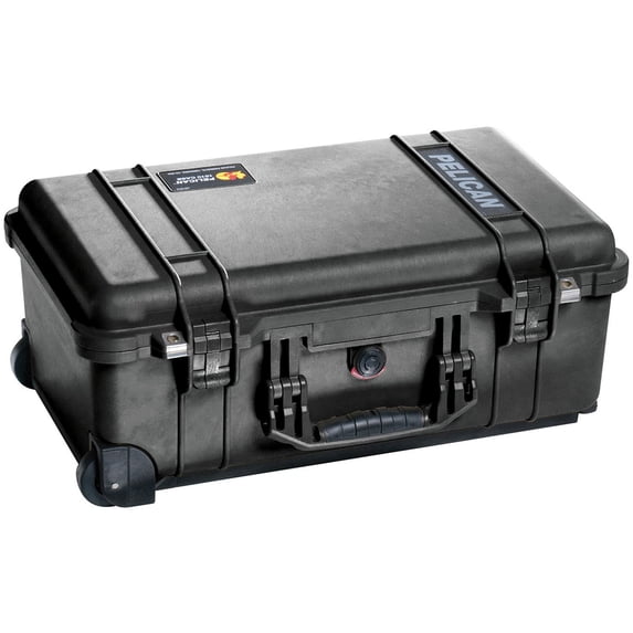 1510 Watertight Carry-On Wheeled Case With Foam 19-3/4" x 11" x 7-5/8", Black