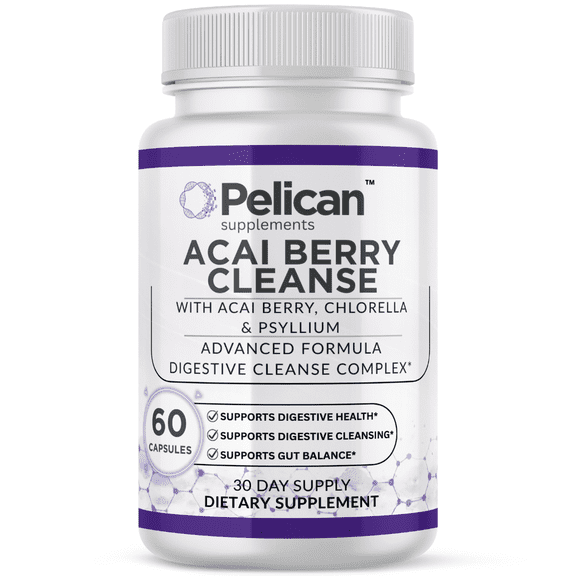 Pelican Acai Berry Cleanse Advanced Digestive & Gut Support Formula 60 Capsules