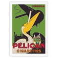 thumbnail image 1 of Pelican Cigarettes - American Virginia Tobacco - Vintage Advertising Poster by Charles Yray c.1925 - Fine Art Rolled Canvas Print 27in x 40in, 1 of 4
