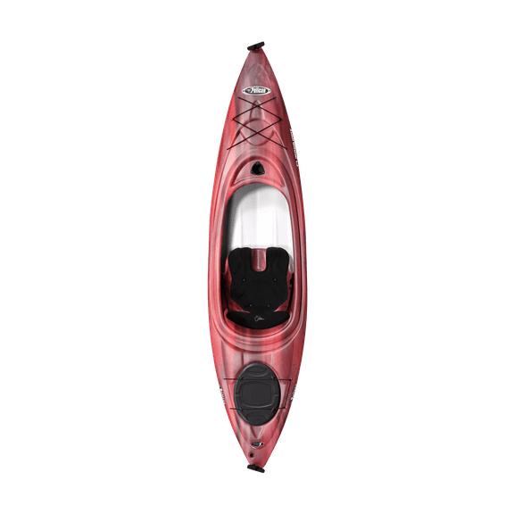 Pelican - Clipper 100X - Sit-in Recreational & one person Kayak - 10 ft - Garnet/White