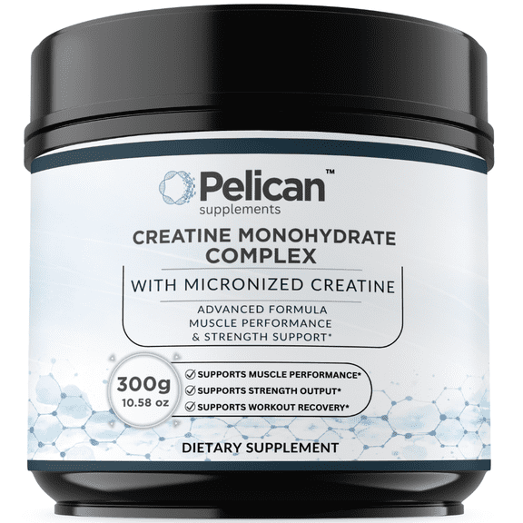 Pelican Creatine Monohydrate Complex  Advanced Muscle Performance & Strength Support Formula  300g Powder