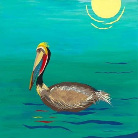 Pelican I Canvas Art - Jennifer Peck (24 x 24)