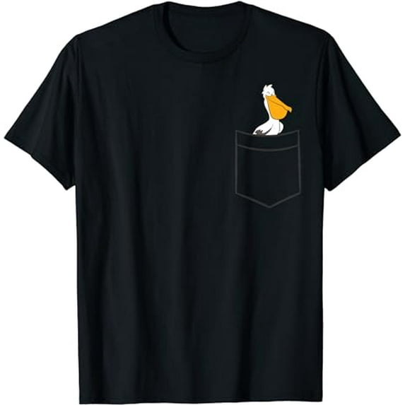 Pelican In The Pocket Cute Pocket Pelican Bird T-Shirt