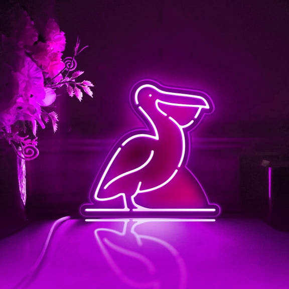 Pelican Led Light Box, Dimmable Neon-Like Light Signs USB Power for Wall Decor Bedroom Decoration, RGB Light (WxH) 11"x11"