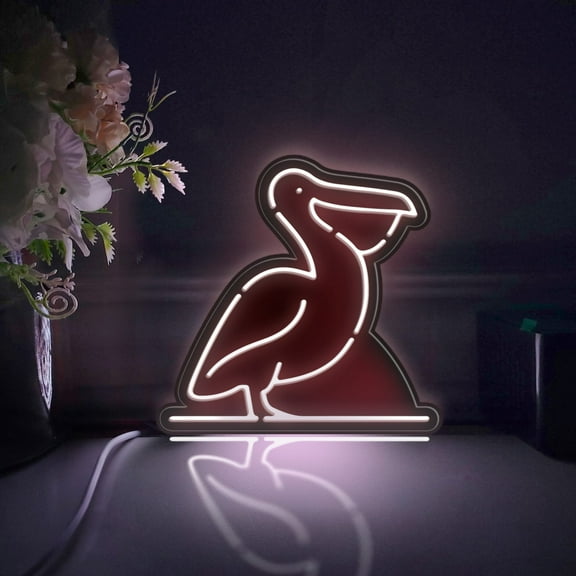 Pelican Led Light Box, Dimmable Neon-Like Light Signs USB Power for Wall Decor Bedroom Decoration, Static Light (WxH) 6"x6"