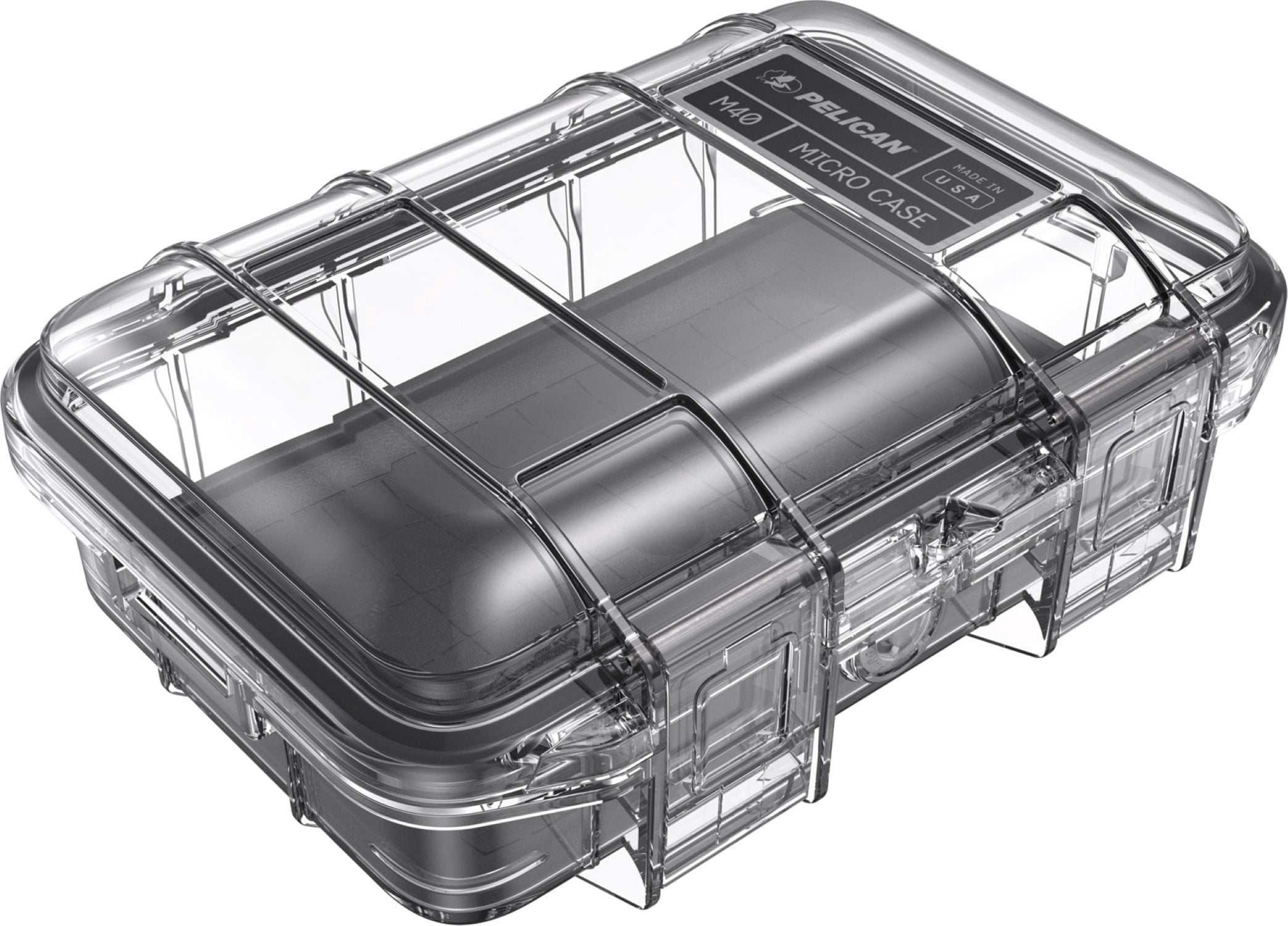 Pelican Micro Storage Case M40 Black Clear Lid with Liner, IP67 rated protection Submergible, Waterproof, Crushproof, Dustproof