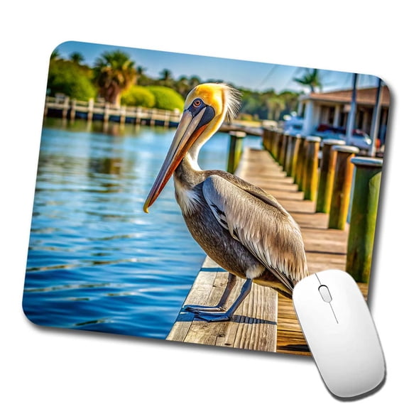 Pelican On Dock Mouse Pad Low Profile Gaming Mat