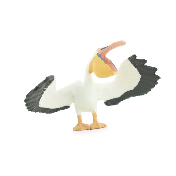 Pelican, with Open Mouth, Hand Painted, Educational, High Quality Rubber Bird, Realistic, Diorama, Very Nice Design, Figure, Toys, Kids, Gift, 4 Inches. CH945 BB208