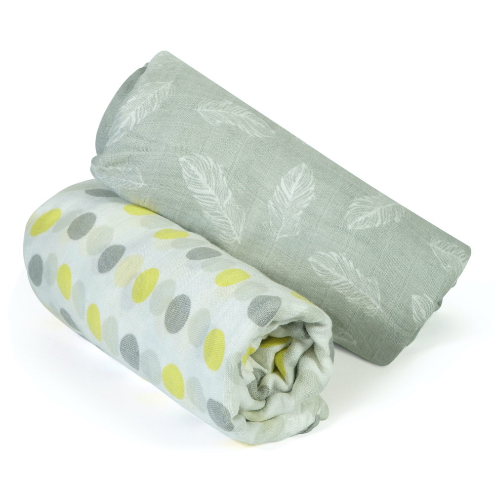 Boppy Organic Swaddling Blankets 2Pack, Bird Song