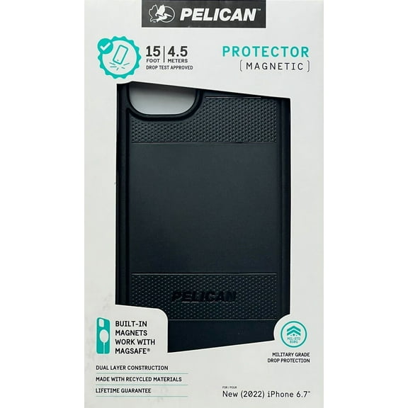 Open Box Pelican Protector with MagSafe Case for iPhone 14 Plus Black