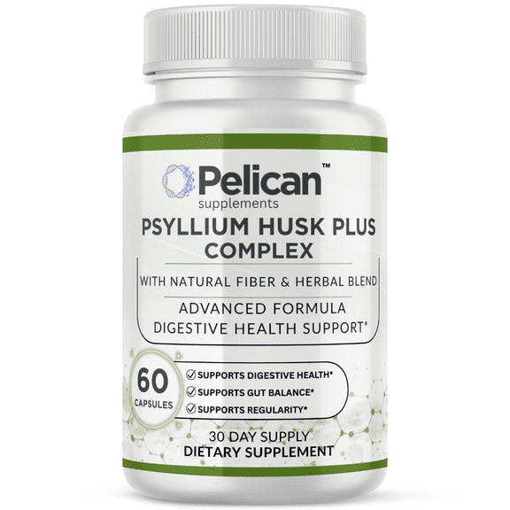 Pelican Psyllium Husk Plus Complex Advanced Digestive Health Support Formula 60 Capsules