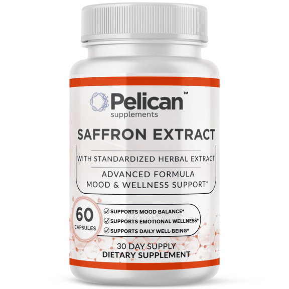 Pelican Saffron Extract  Advanced Mood & Wellness Support Formula  60 Capsules