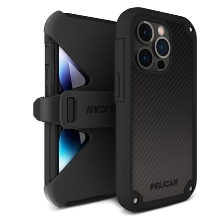 Pelican Shield Kevlar Series Apple iPhone 14 Pro Case [MagSafe Compatible] 21Ft MIL-Grade Drop Protection - Black