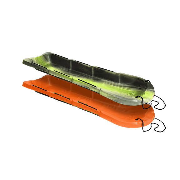Pelican Sled Mega Snow Glider - Combo - Combo 2 sleds - 4 Season Sled - Any Outdoors Activities - Carry Up to 92 lb -Venom & Orange