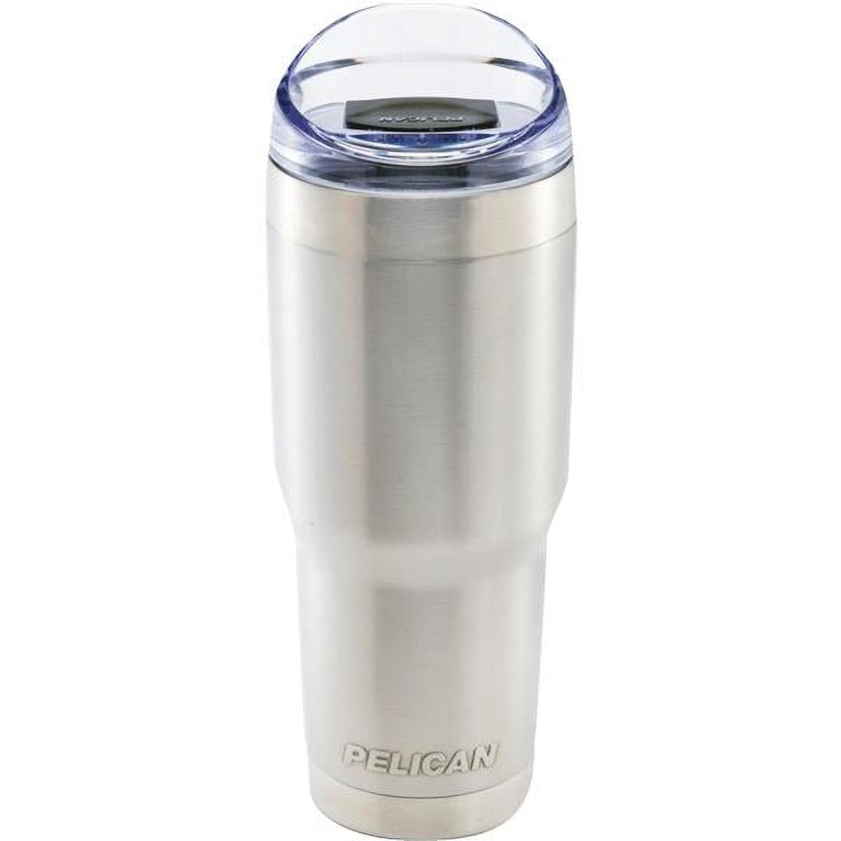 Pelican Stainless Steel Insulated Travel Mug Tumpler w/ Side Closure 32 OZ  Silver 