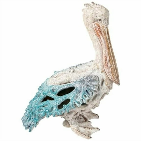 Pelican Statue Figurine Coral Reef Beach Home Decor (Blue Pelican Standing),13 3/4 inches Tall