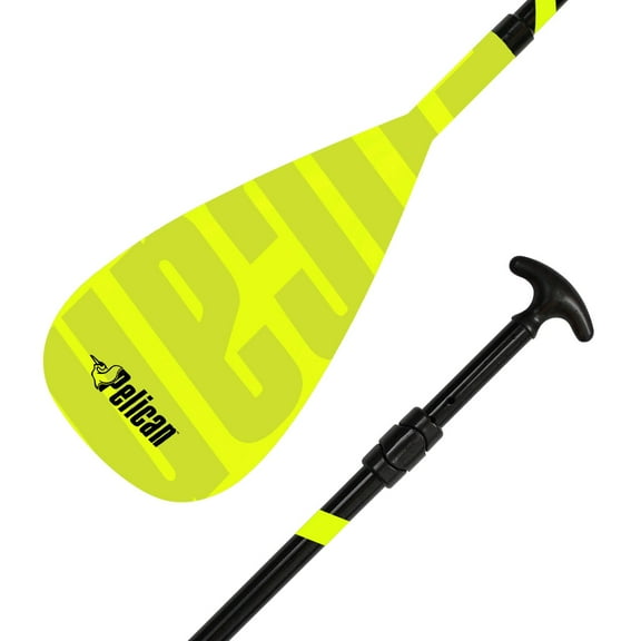 Pelican Vate Paddle Lightweight Fiberglass SUP Paddle - Adjustable Paddle from 70 to 87 in - Black/Yellow