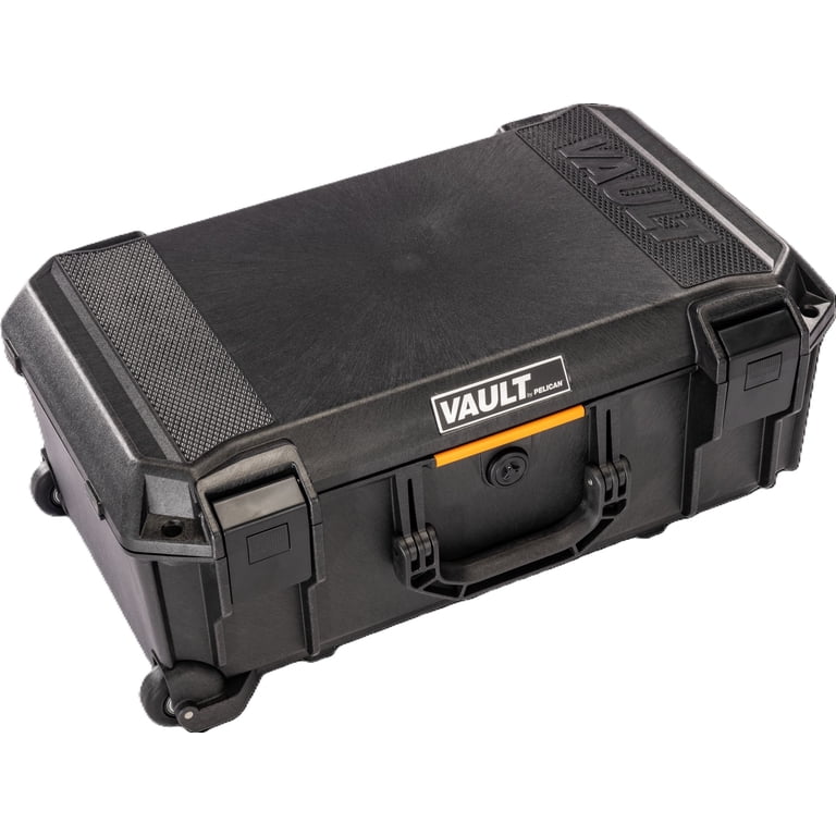 Pelican V525 Vault Rolling Case with Foam, Black - Stainless Steel
