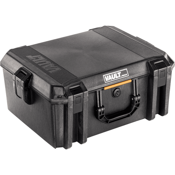 Pelican Vault V550 Equipment Case with Foam, Crushproof, Dustproof, Weather-Resistant, 4 Layers of Foam, 4 Push Button Latches - Black