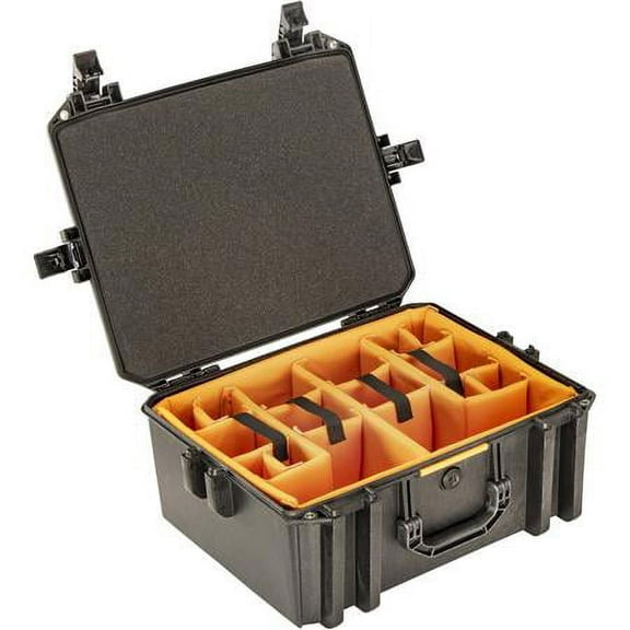 Pelican Vault V550 Standard Equipment Case With Lid Foam And Dividers, Black