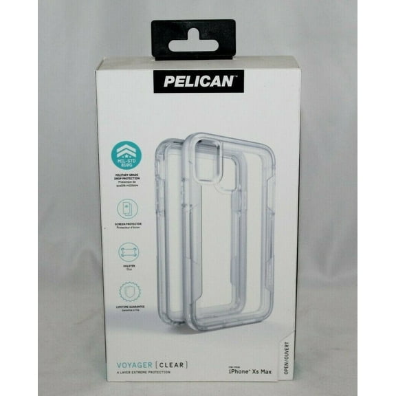 Pelican Voyager Case With Belt Clip Holster for iPhone Xs Max - Clear