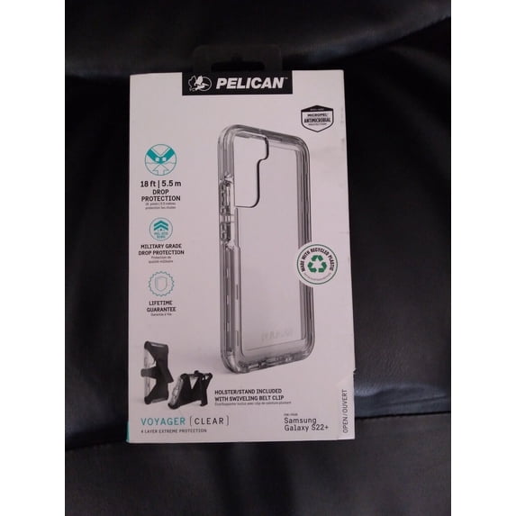 Pelican - Voyager Case with Holster and Stand for Samsung Galaxy S22+ - Clear
