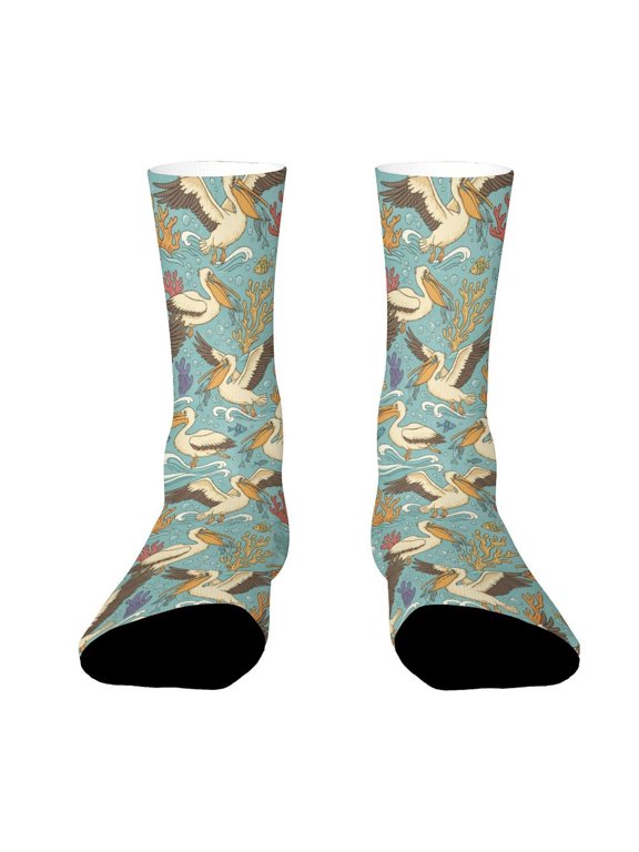 Pelican Water Bird Funny Novelty Crew Socks for Women Men Sports