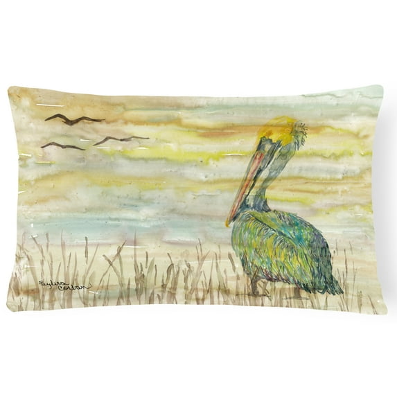 Pelican Yellow Sky Canvas Fabric Decorative Pillow