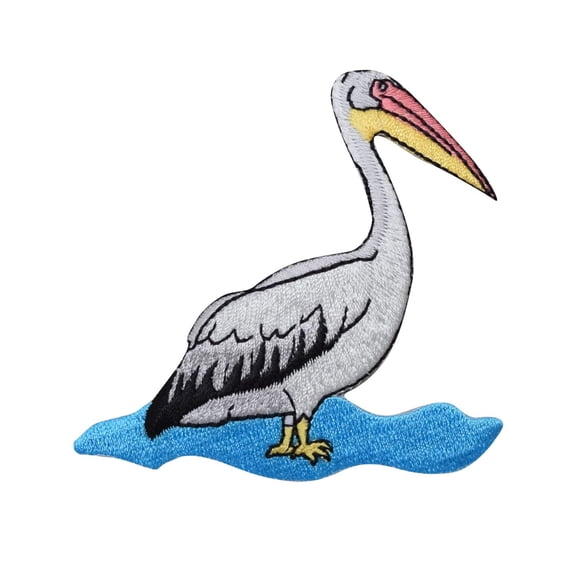 Pelican - in Water/Ocean - Birds - Iron on Applique/Embroidered Patch