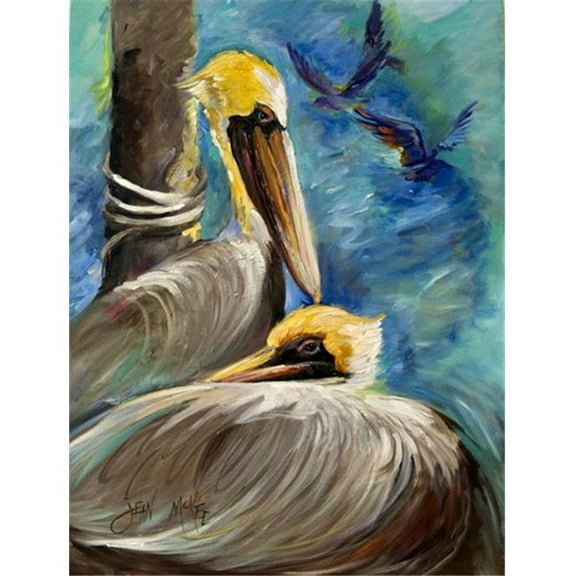 Pelicans Remembering Flag Canvas House Size