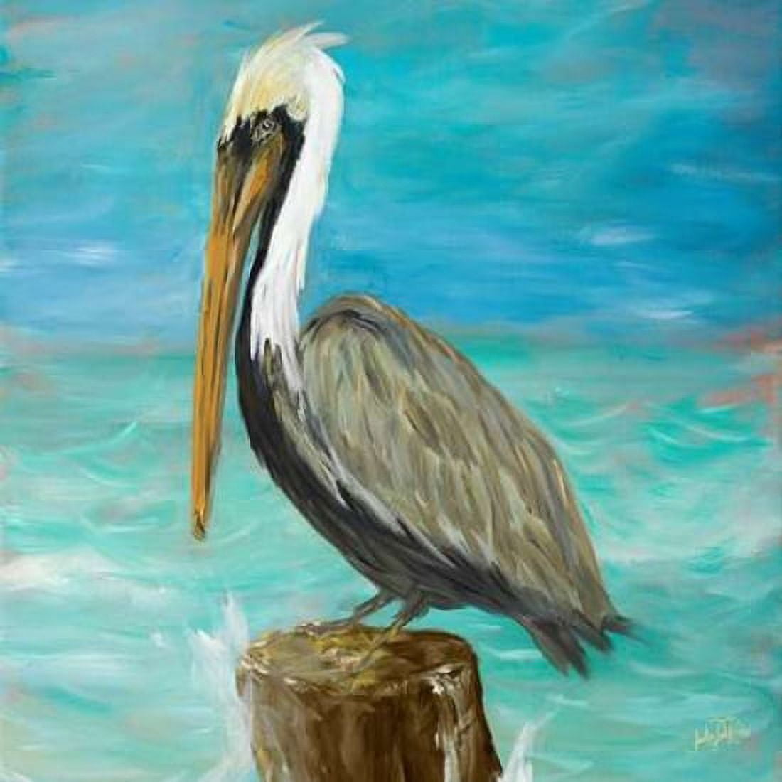 Pelicans on Post I Canvas Art - Julie DeRice (24 x 24)