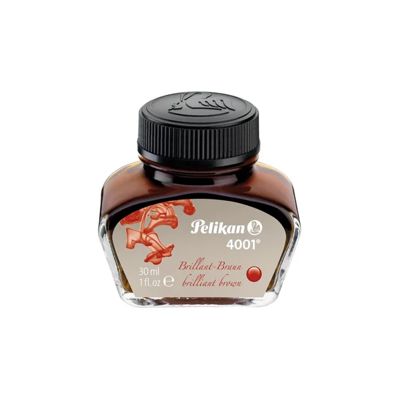Pelikan 4001 Fountain Pen Ink, Brilliant Brown, 30ml / 1 fl oz (311902)