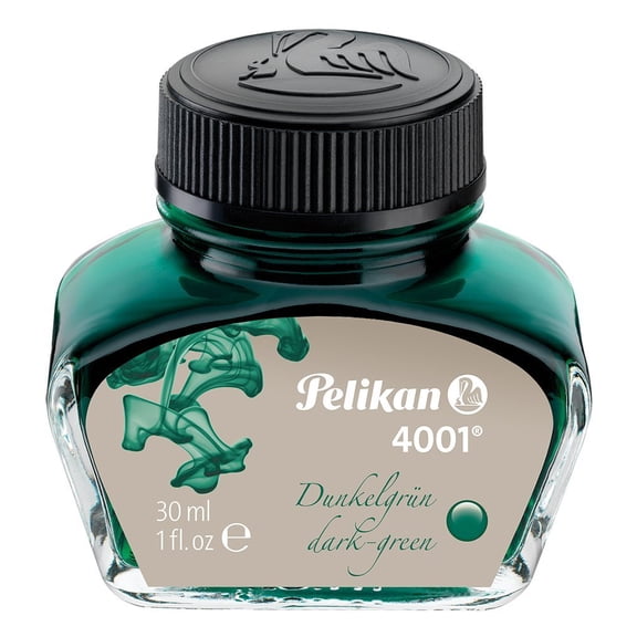 Pelikan 4001 Fountain Pen Ink, Dark Green, 30ml / 1 fl oz (300056)