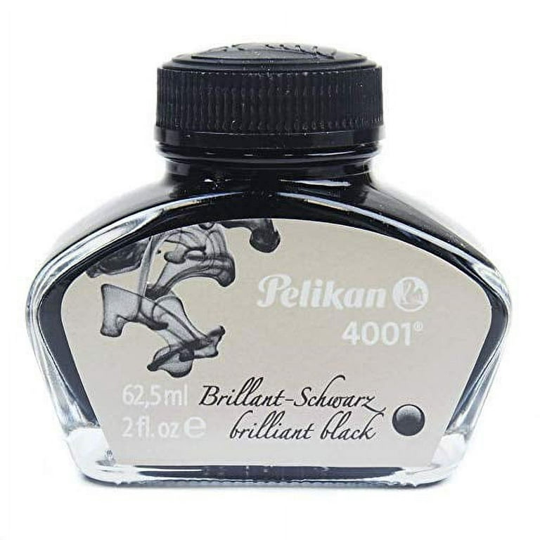 Pelikan 4001 Bottled Ink for Fountain Pens, Brilliant Black, 62.5ml, 1 Each  (329144) 